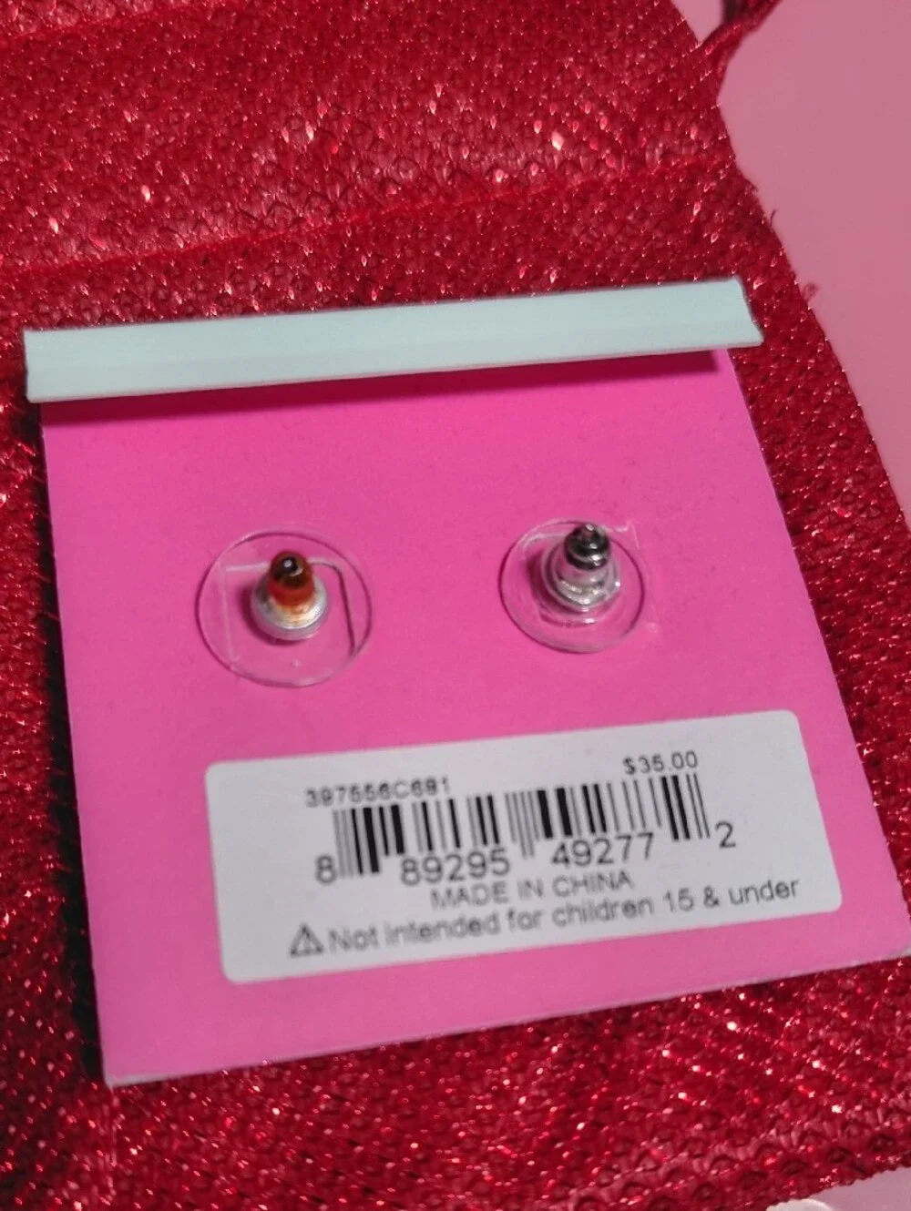 Betsey Johnson Pink Flamingo Pup Stud Earrings